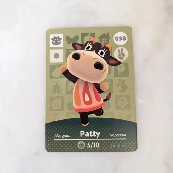 Patty 038 Animal Crossing NINTENDO Amiibo Card Series 1 MINT NEW HORIZON - Picture 1 of 2